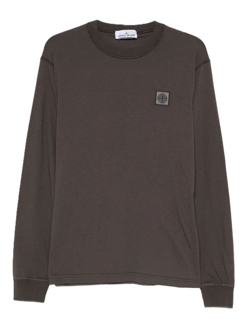 T-shirt manica lunga con applicazione logo Stone Island | L2S15 2100025 S0057V0065 CHARCOAL